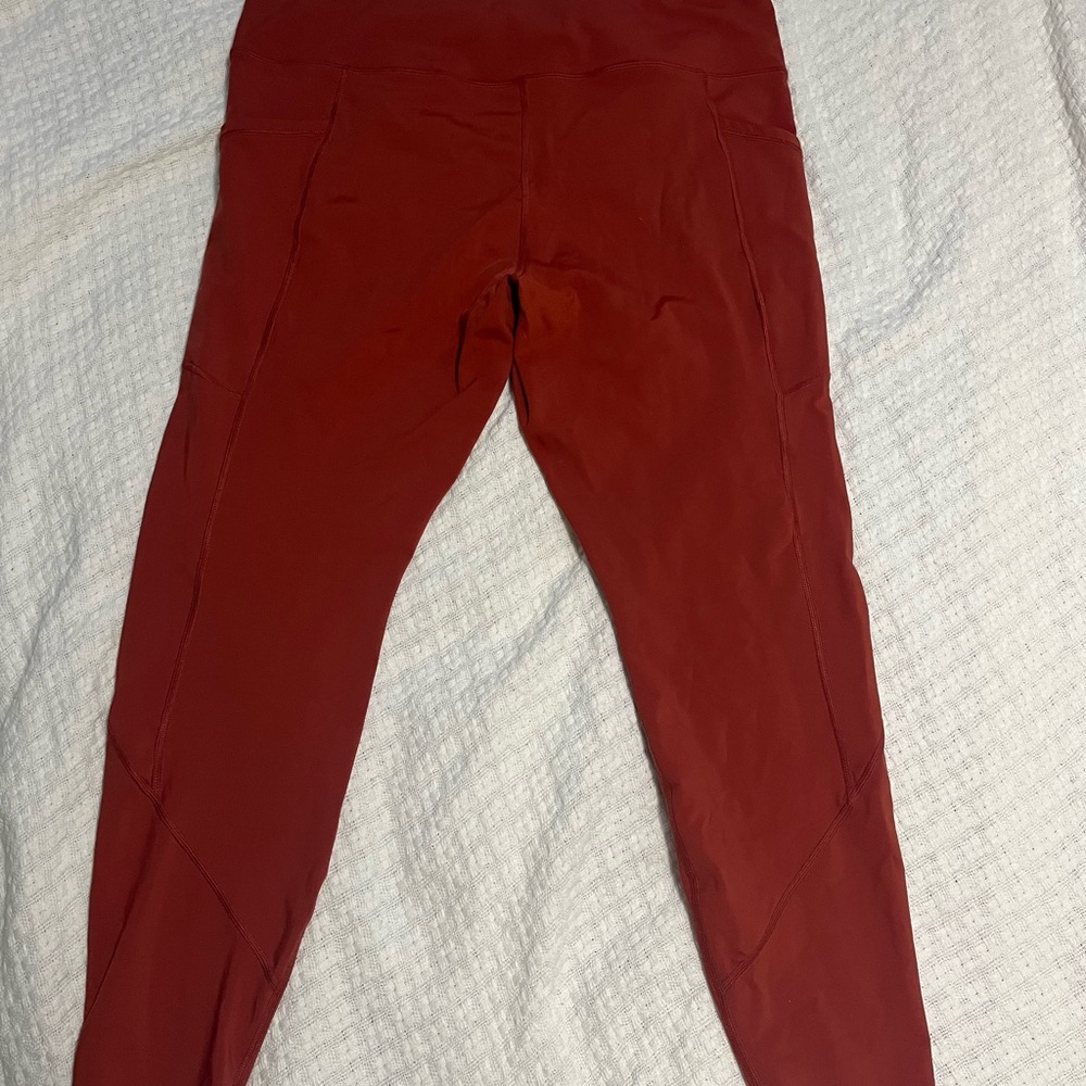 Women's Red High-Waisted Leggings